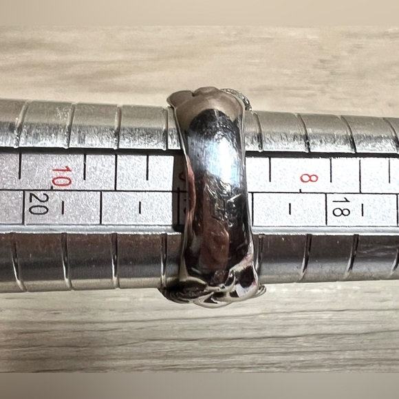 Vintage Italian Designer (2205AR) Sterling Silver Braided Rope Knot Ring, Size 9 - Picture 10 of 10